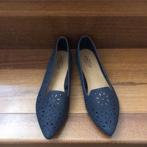 Seychelles Navy Floral cut-out Blue Flats